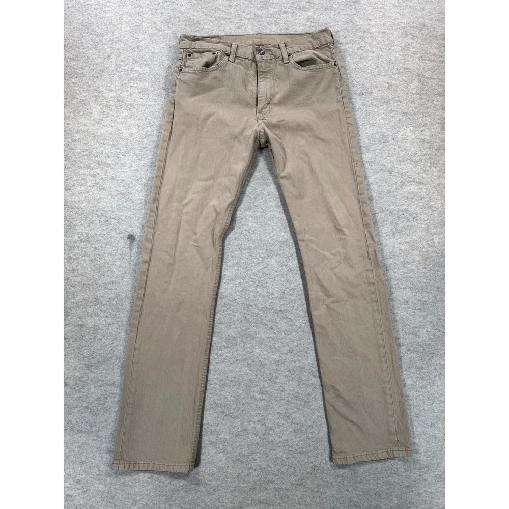 Levis 513 Slim Straight Jeans Mens 32x32 Khaki Pockets Medium Wash Everyday Wear